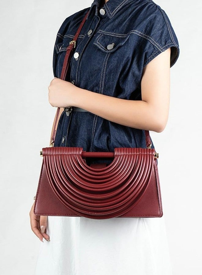Niction Slouchy PU Leather Woven Cloud Semicircles Bags Women Crossbody Purse Underarm Shoulder Hobo Bag Top Handle Tote Handbag 2025 - Image 2