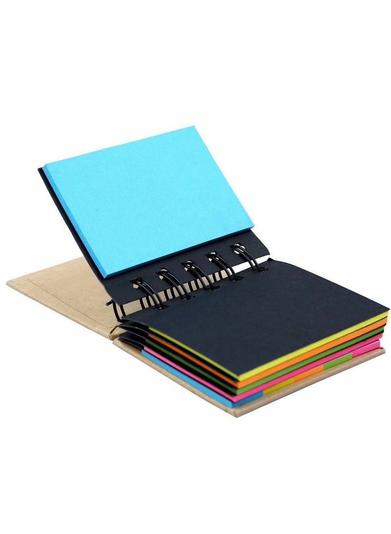 Sticky Notes, Pocket Size Spiral Sticky Note Pad, Assorted Primary Colors, Paper Sticky Note Set with Spiral Binding (125 sticky notes + 125 color strips) - Image 3