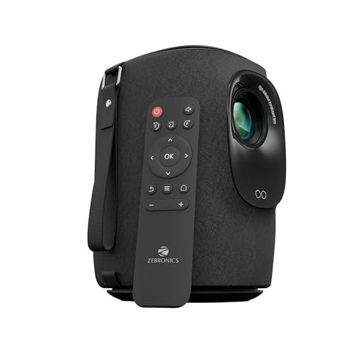 ZEBRONICS PIXAPLAY 24, Smart LED Vertical Projector, 4000 Lumens, 1080p Support, 160" Screen Size, Auto Focus & Keystone, Bluetooth, WiFi, HDMI (ARC), USB, AUX, APP Support, Miracast - Image 1