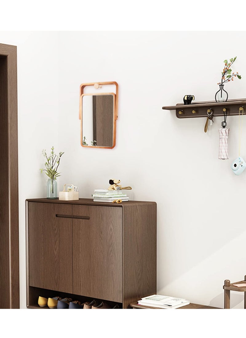 Excefore - Wooden Vanity Mirror Portable Wooden Table Mirror Folding HD Beauty Free Standing Travel Bathroom Mirror Desk Mirror for Living Room Bedroom - Image 1