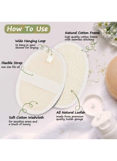 Zittop 2 Pack Loofah Sponge Pads Natural Luffa And Terry Cloth Exfoliating Loofah Sponge Scrubber Body Glove For Spa Bathing And Shower  - Image 5