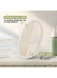 Zittop 2 Pack Loofah Sponge Pads Natural Luffa And Terry Cloth Exfoliating Loofah Sponge Scrubber Body Glove For Spa Bathing And Shower  - Image 4