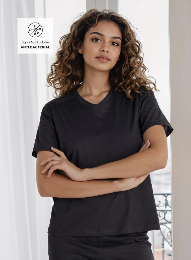 سبلاش فيڤ طقم بيجامة مطرزة بشيفلي