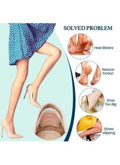 Excefore Heel Cushion Pads, Heel Grips Liner Cushions Inserts for Shoe Too Big Men Women, Gel Heel Protectors Improved Shoe Fit and Comfort for Loose Shoes, Stop Heel Slip and Blister, 4 Pairs  - Image 4