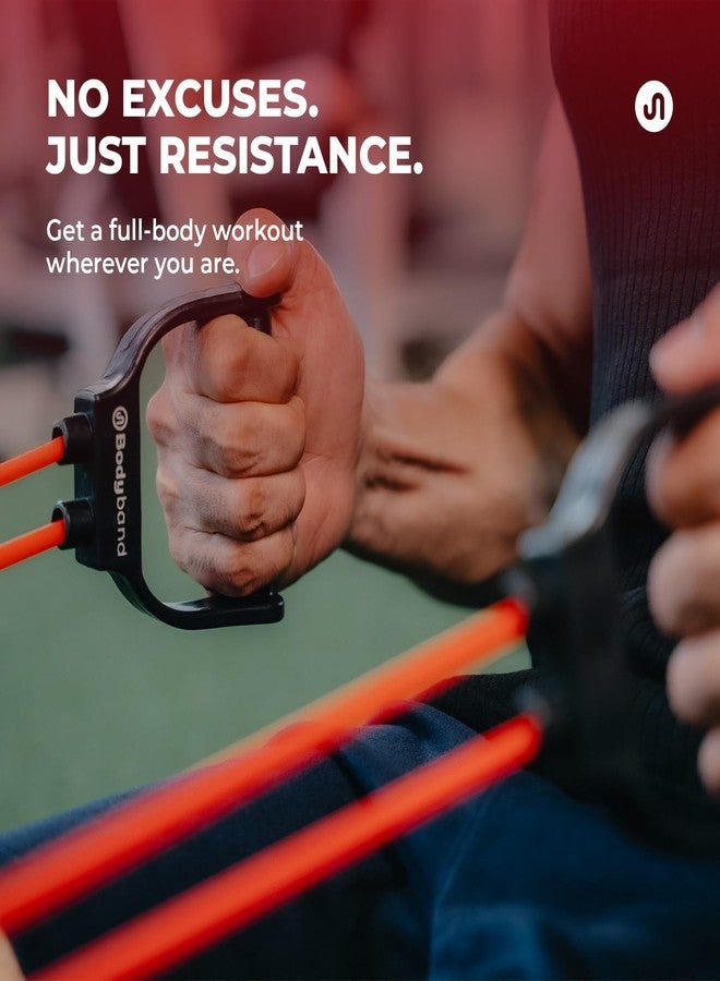 Bodyband Resistance Tube for Workout Exercise Band Tube with Handle for Home Gym Use Resistance Bands for Pull Ups, Stretching Resistance Band Toning Tube for Warm Up, Exercise 25Kg Resistance - Red - Image 2