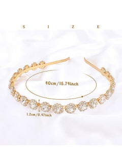 Ammei Headpiece Bridal Headpiece Wedding Headband With Crystal And Hair Accessories (Gold)  - Image 3