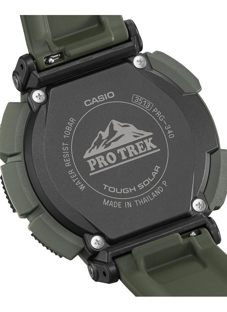 CASIO - Casio Men Watch Pro Trek Triple Sensor Digital Solar Powered Clear Dial Soft Urethane Band Biomass Plastics PRG-340-3D - Image 1