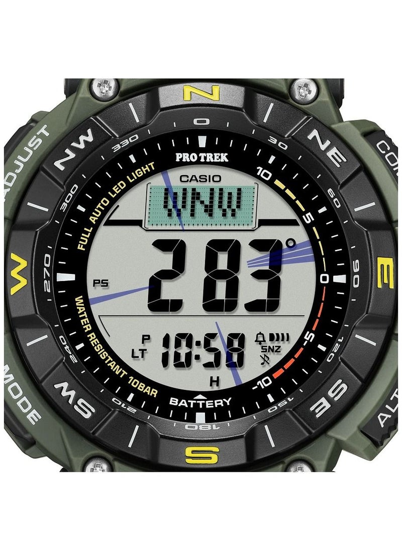 CASIO - Casio Men Watch Pro Trek Triple Sensor Digital Solar Powered Clear Dial Soft Urethane Band Biomass Plastics PRG-340-3D - Image 1