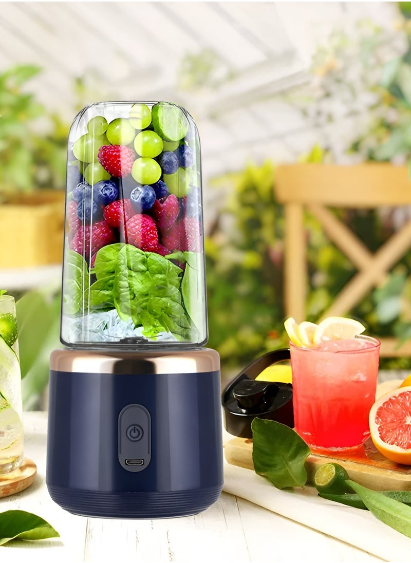 Portable Blender, Personal Mini Blender for Shakes and Smoothies, BPA-Free 400ml Portable Blenders with 6 Blades and Type-C Rechargeable
