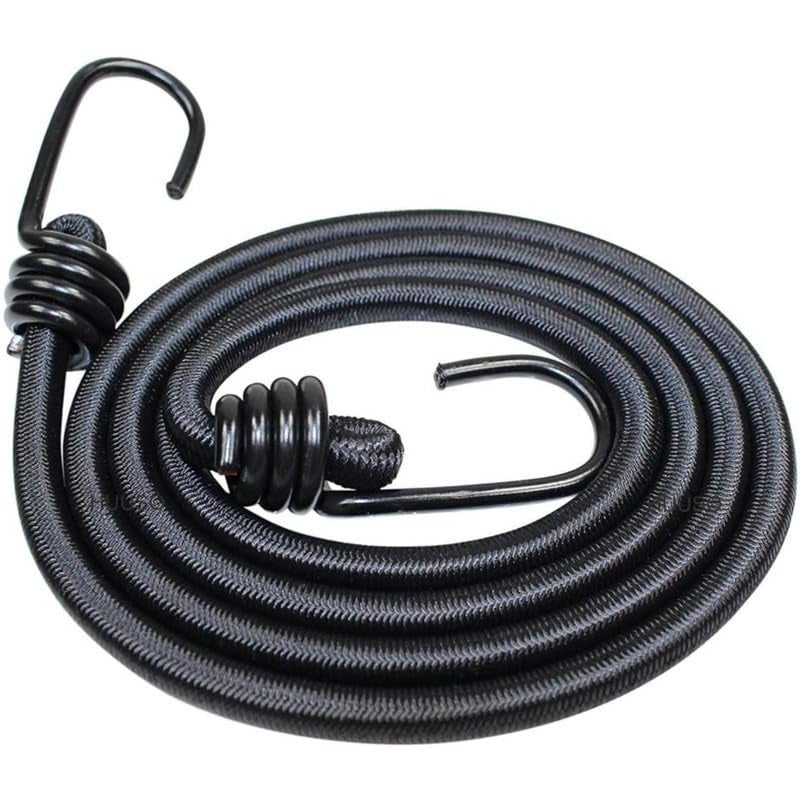 COPY LINE 15 FT Cloths Drying Ropes Black Colour Bungee Cord Ropes with HOOKESPack 1 - Image 2