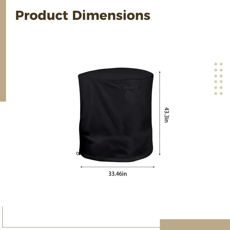 33.5 in X 43.3 in (85 Cm X 110 Cm) Black, Wood Chipper Shredder Protective Cover, Adhesive Strap, Drawstring, 420D Oxford Fabric, Waterproof and Sunshine-Resistant, for Outdoor Use - Image 3