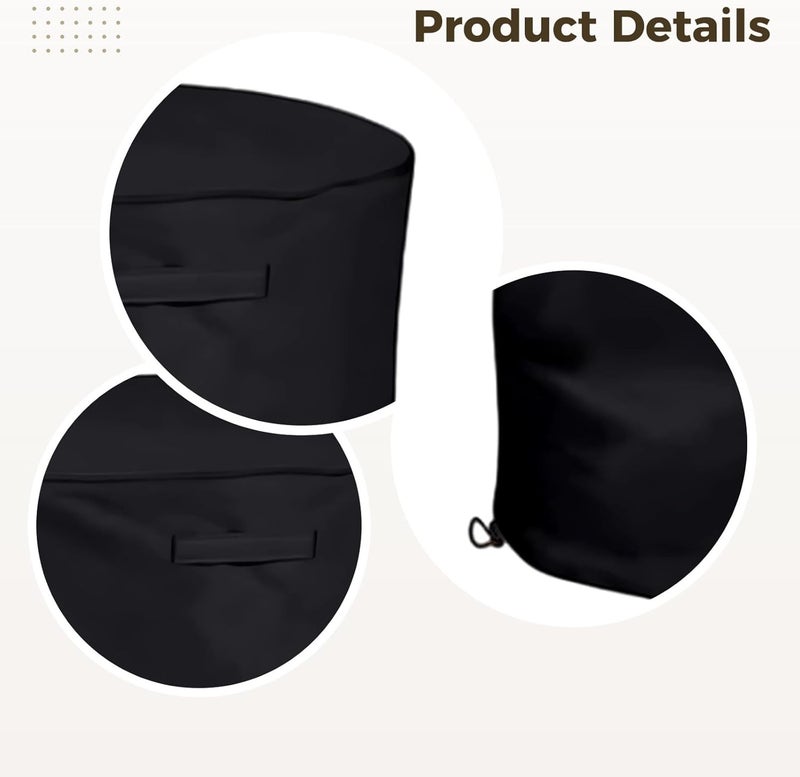 33.5 in X 43.3 in (85 Cm X 110 Cm) Black, Wood Chipper Shredder Protective Cover, Adhesive Strap, Drawstring, 420D Oxford Fabric, Waterproof and Sunshine-Resistant, for Outdoor Use - Image 4