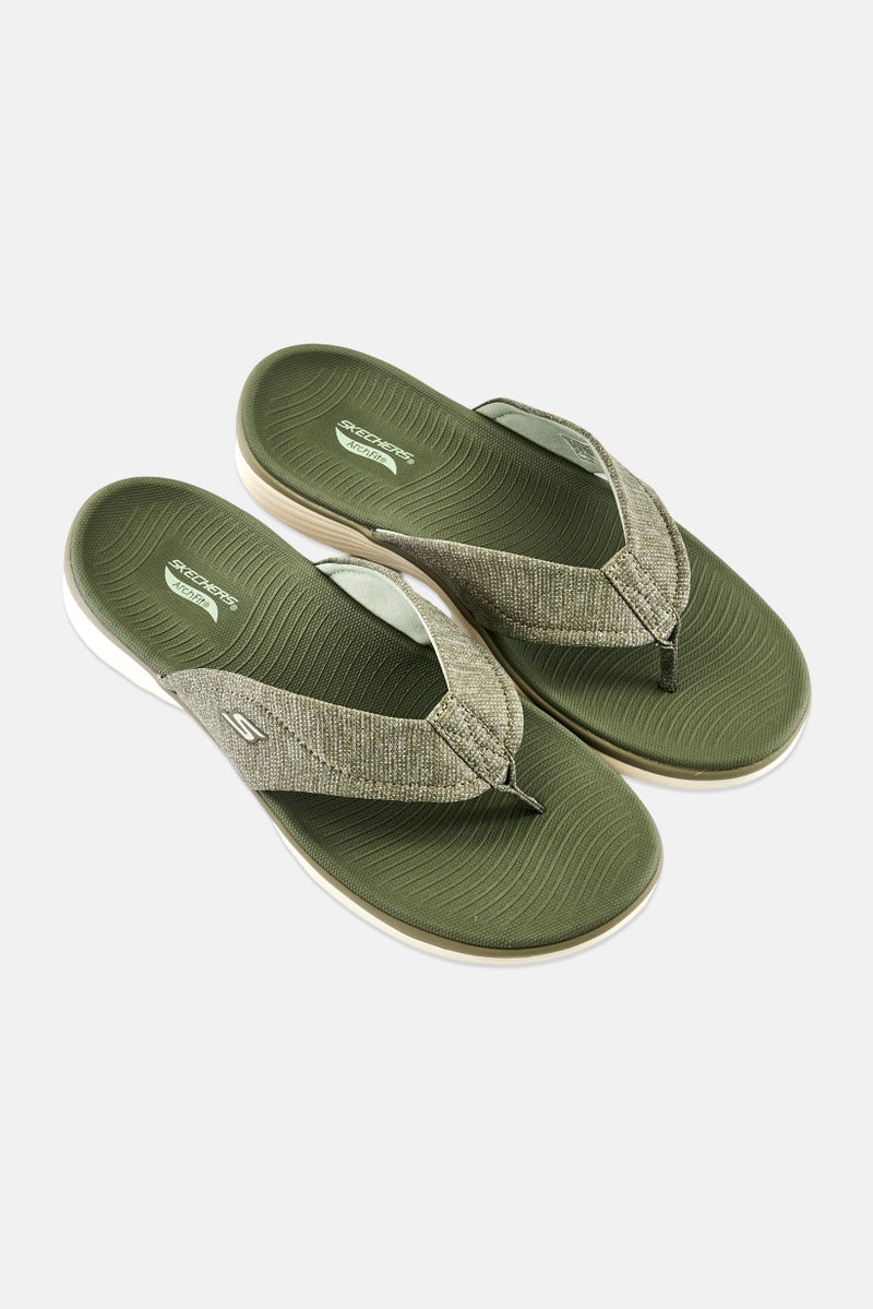 SKECHERS Women Arch Fit Radiance Gleam Slip On Walking Slippers, Olive - Image 2