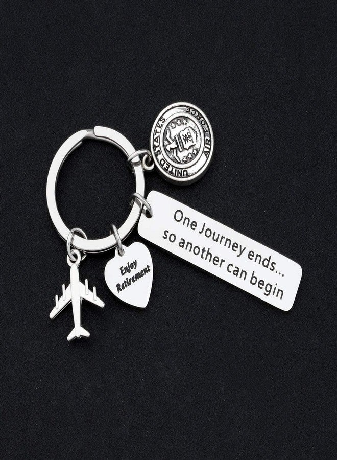 HOLLP Retirement Gifts Air Force Retired Keychain Military Retirement Gifts for Air Force Veteran (Keychain) - Image 3