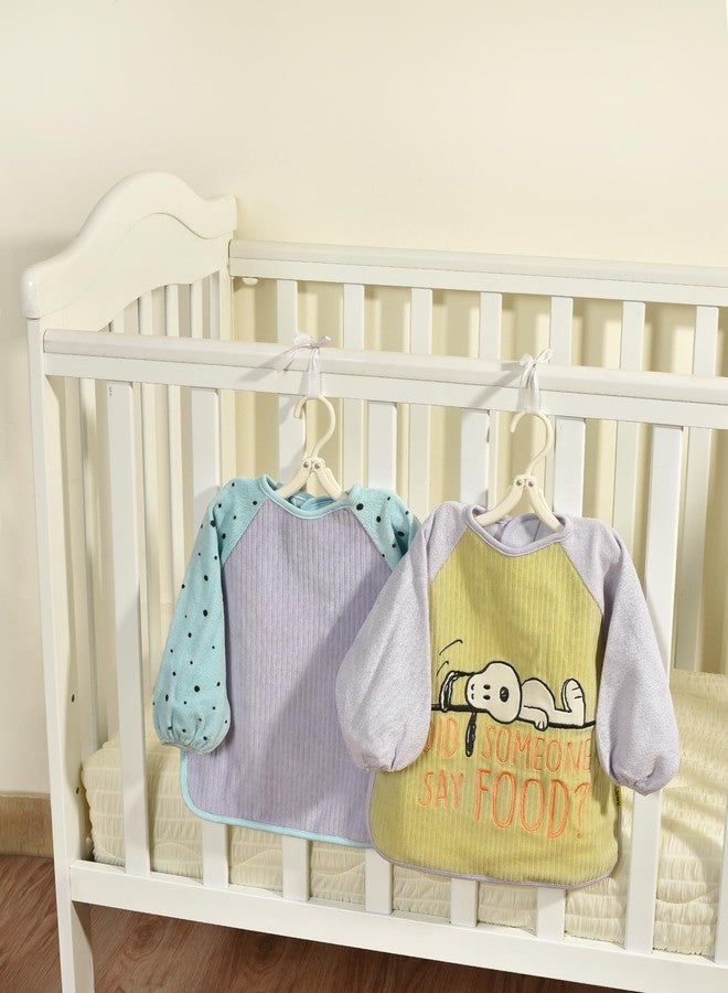 Mi Arcus Cotton Full Sleeve Water Resistant Snoopy Peanuts Coverall Feeding Bibs/Apron with Velcro Closure for Baby Boys Girls 6-18 M(Pk of 2) - Pastel Multi - Image 5