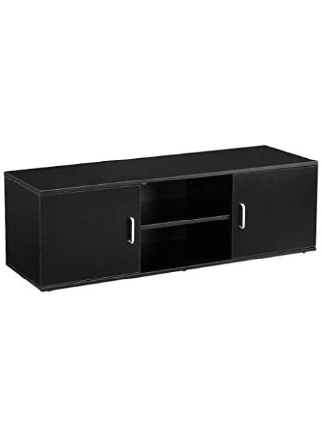 LANGRIA Modern Home TV Stand with 2 Doors, 2-Tier Open Shelves and Spacious Flat Surface - Image 4