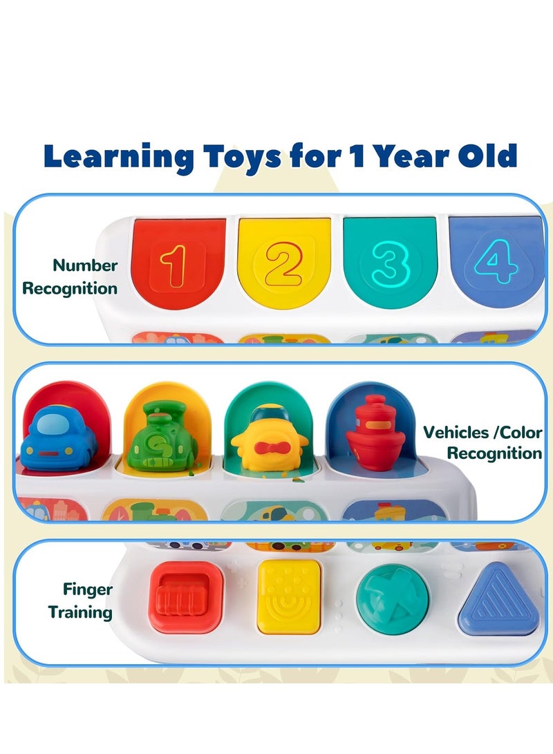 Interactive Cause & Effect Pop Up Vehicle Toys for Toddlers 1-3 Years, Sensory Montessori Toys for Infants 8-12 Months, Fun Hide and Seek Play for Boy Girl - Image 3