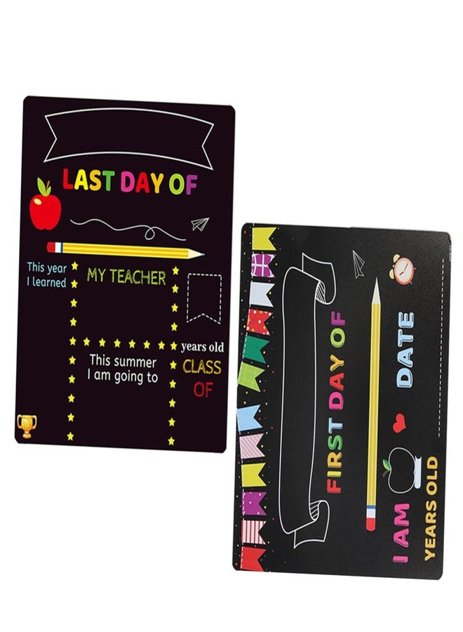 VICASKY 2pcs ’s Chalkboard Writing Board Set for Kindergarten and Elementary School, PVC Message and Photo Sign Boards for Classroom Decor and School Events - Image 1