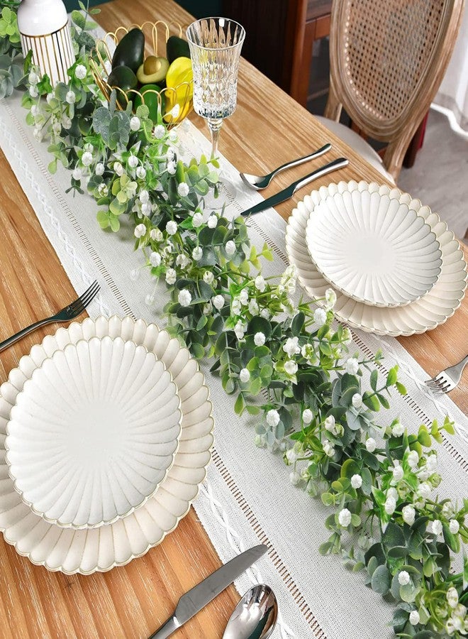 SOMYTING Faux Eucalyptus Garland 4 Pack Fake Vines Hanging Eucalyptus Babys Breath Greenery Garland Spring Garland for Mantle Table Wedding Backdrop Arch Party Wall Decor (4PCS) - Image 5
