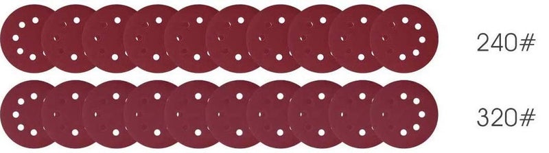 DUMDAAR 5 Inch Orbital High Grit Sanding Discs, 220, 320 Grits 8 Hole Orbital Sandpaper with Loop for Power Random Orbit Sander - (10 + 10) 20 Pieces - Image 3