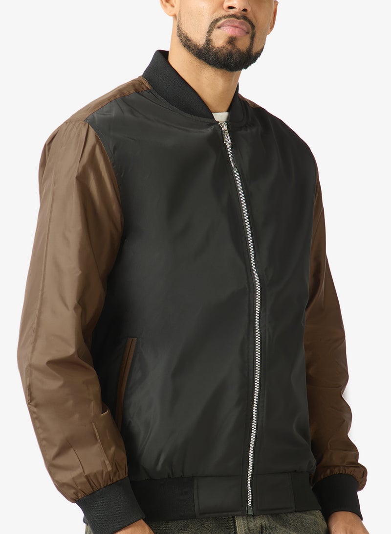 Seventy Five Casual Zip Through Bomber Jacket - Image 3