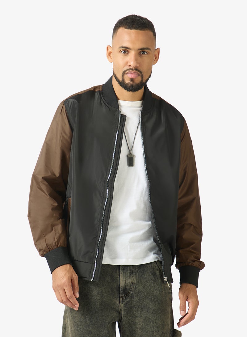 Seventy Five Casual Zip Through Bomber Jacket - Image 1