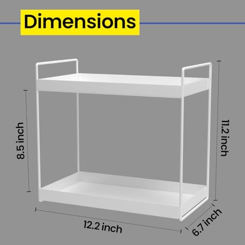 WonderStand NOVA (White) | 2-Tier Countertop Multipurpose Organizer|Tiered Shelf Storage Rack, Counter Top Organiser Storage Shelf for Home Kitchen and Bathroom - Image 3