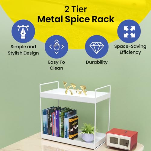 WonderStand NOVA (White) | 2-Tier Countertop Multipurpose Organizer|Tiered Shelf Storage Rack, Counter Top Organiser Storage Shelf for Home Kitchen and Bathroom - Image 2
