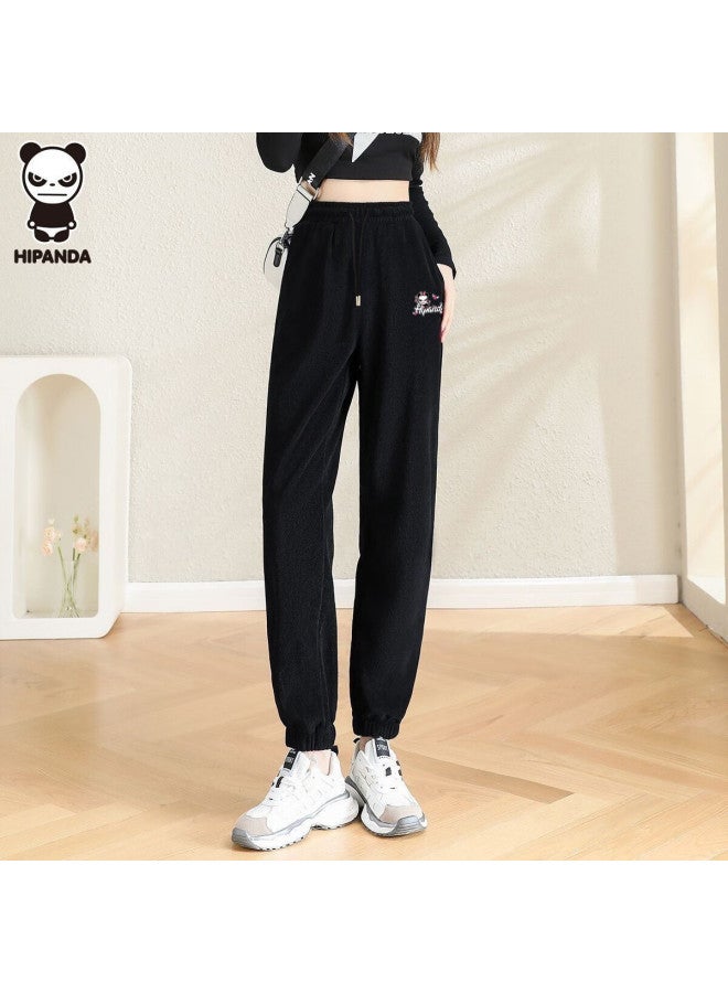 Hipanda Women's Casual Pants  Autumn Loose Fit High Waist Slim Jogger Sweatpants Black M - Image 1