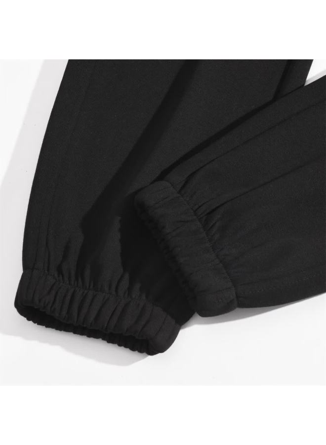 Hipanda Women's Casual Pants  Autumn Loose Fit High Waist Slim Jogger Sweatpants Black M - Image 3