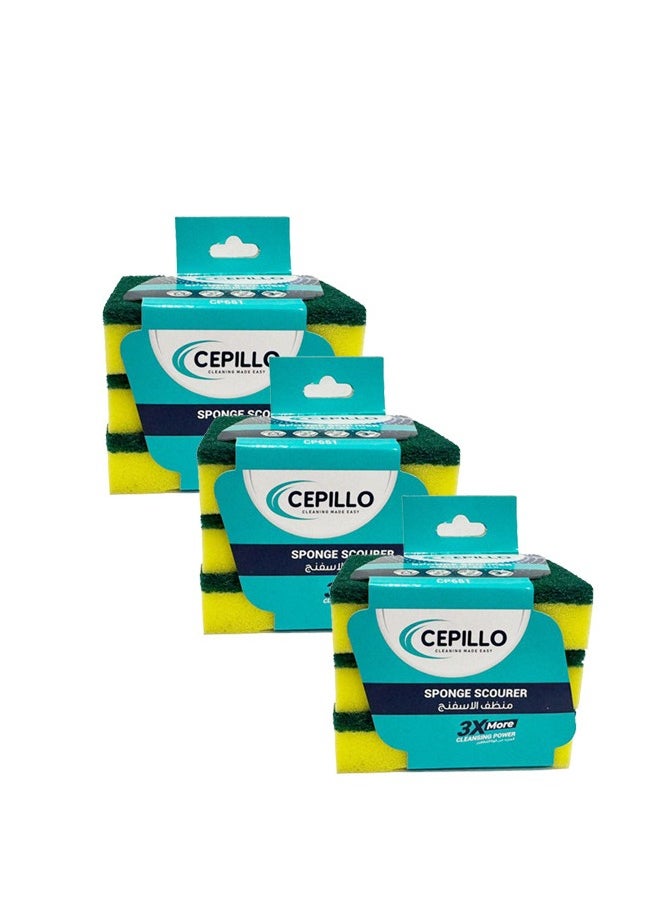 3Pcs High Quality foam Sponge | Dishwashing Sponge | Scrub | Kitchen Cleaning Sponge
