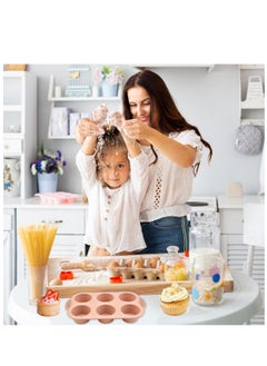 Generic 6-Cavity Silicone Muffin Pan – Nonstick, BPA-Free Cupcake Baking Tray – Food-Grade Silicone Molds for Muffins, Brownies, Jellies, Pudding, Sandwich Cookies – Dishwasher & Oven Safe (Gray, Orange, Peacock Blue)  - Image 3