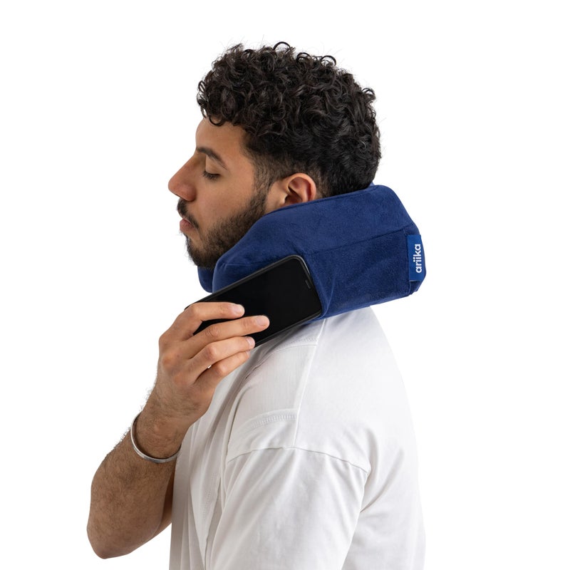 ariika Memory Foam High Neck Travel Pillow Navy Blue - For Traveling, Car, Home, Provide Head Neck Support Rest. - Image 5