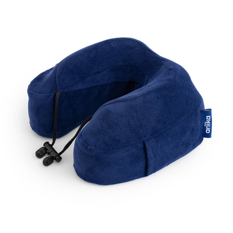 ariika Memory Foam High Neck Travel Pillow Navy Blue - For Traveling, Car, Home, Provide Head Neck Support Rest. - Image 1
