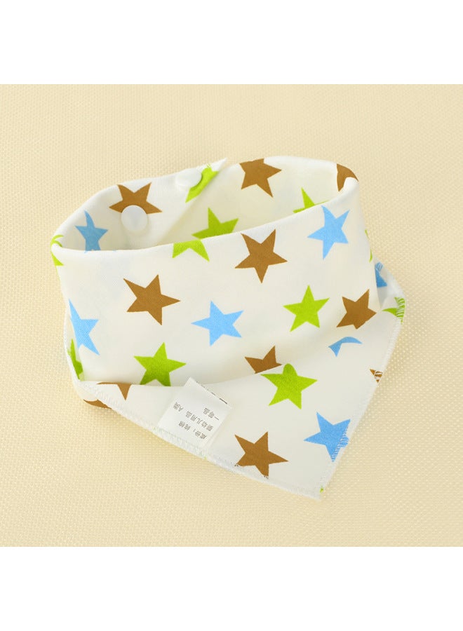 Baby's Towel Baby's Pure Cotton Triangle Towel Double Layer Cartoon Printed Baby's Triangle Towel Children's Bib