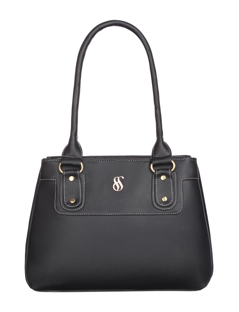 Fostelo Women's Gisele Satchel Tote Handbag for Women | Ladies Purse | Stylish Shoulder Bag | Gift For Women | Black - Image 2