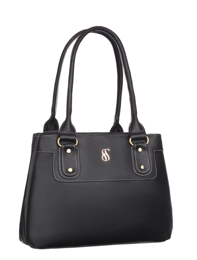 Fostelo Women's Gisele Satchel Tote Handbag for Women | Ladies Purse | Stylish Shoulder Bag | Gift For Women | Black - Image 1