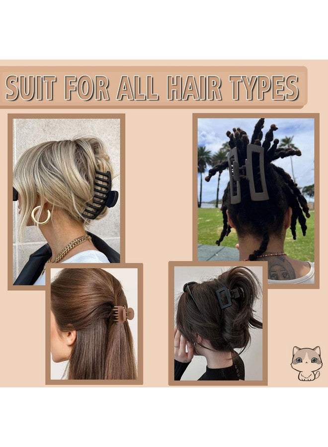 FDBJulyy 16 PCS 4.4" Large Hair Clips,Claw Clips,FDBJulyy Hair Clips for Women & Girls,4 Styles 4 Colors 16 Pack Strong Hold Matte Claw Hair Clips for Women Thick Hair & Thin Hair, 90's Vintage Claw Clips - Image 3