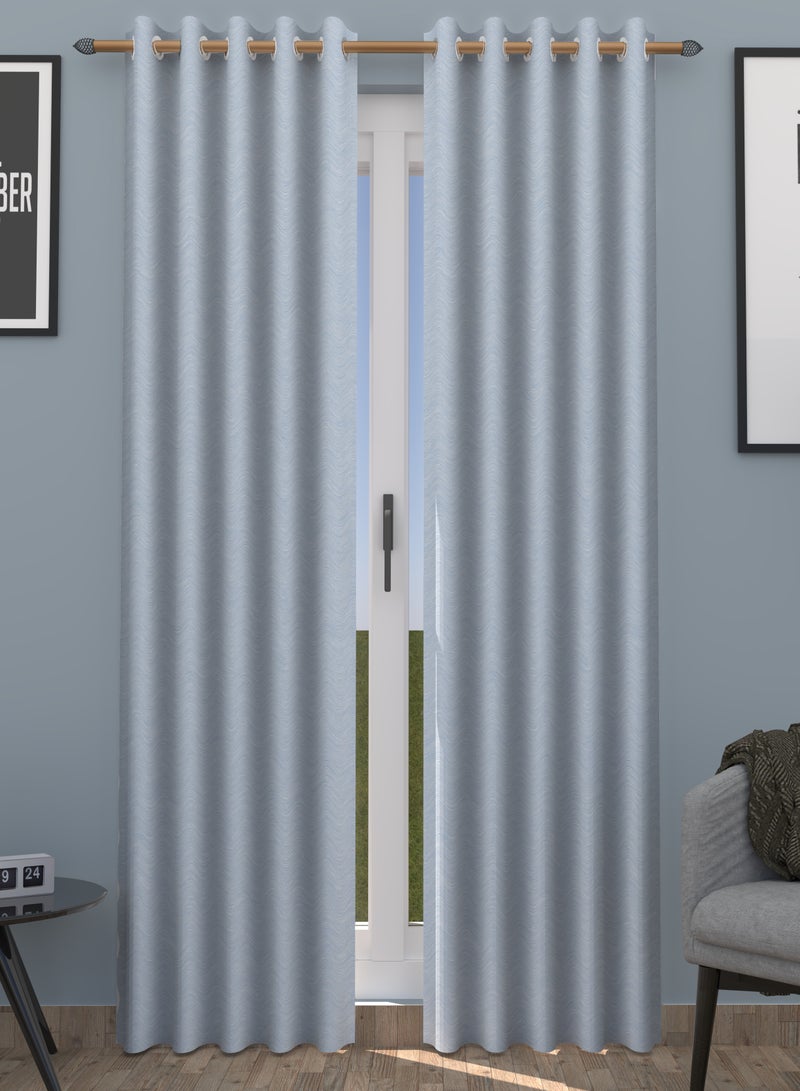 Amali  Amali Blackout Textured Curtains 274 cm x 127 cm - 2 Panels, 100% Polyester, Grommet Top, Thermal Insulated, Noise Reducing, Light Blocking  - Image 1