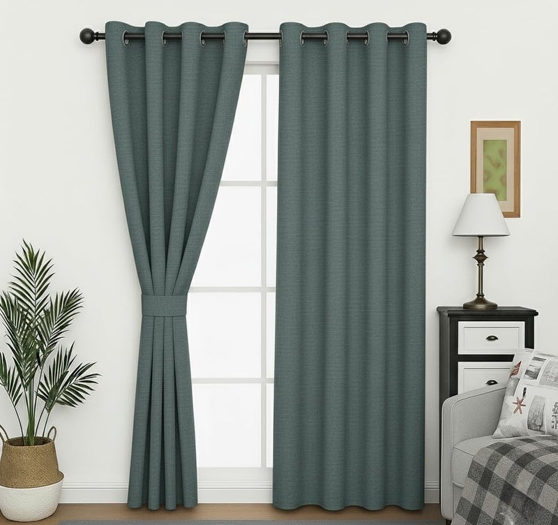Amali Blackout Plain Curtains 274 cm x 127 cm - 2 Panels, 100% Polyester, Grommet Top, Thermal Insulated, Noise Reducing, Light Blocking - Image 1