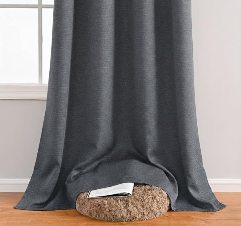 Amali Blackout Plain Curtains 274 cm x 127 cm - 2 Panels, 100% Polyester, Grommet Top, Thermal Insulated, Noise Reducing, Light Blocking - Image 3