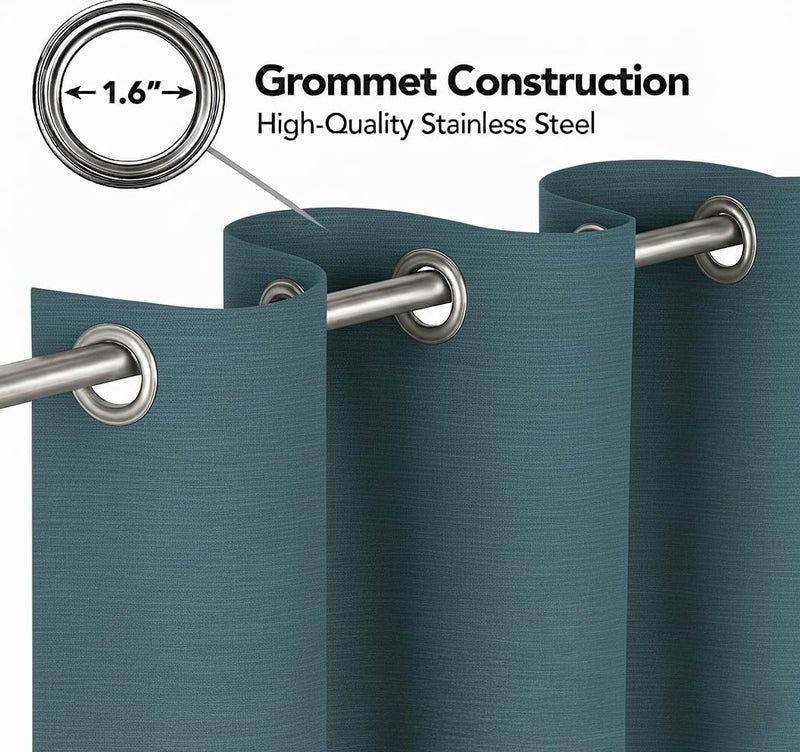 Amali Blackout Plain Curtains 274 cm x 127 cm - 2 Panels, 100% Polyester, Grommet Top, Thermal Insulated, Noise Reducing, Light Blocking - Image 2