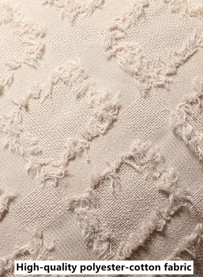 كوتيس أغطية وسائد ديكورية منزلية مكونة من 4 قطع، أغطية وسائد مربعة مصنوعة من البوليستر والقطن، لون بيج، 45×45 سم - Image 3