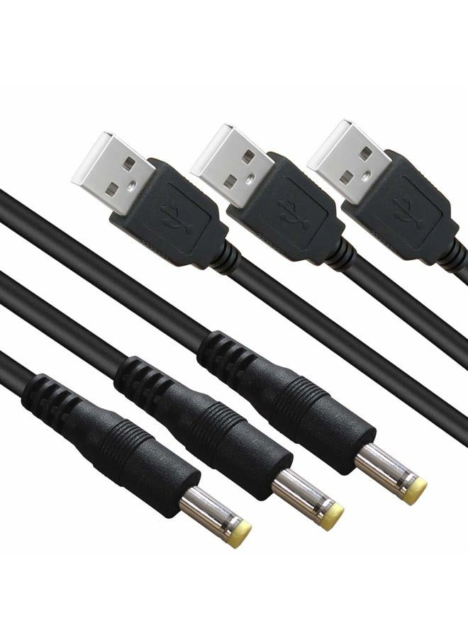 SIOCEN 3 عبوات كابل طاقة USB 2.0 A ذكر إلى DC 4.0mm x 1.7mm 5 فولت مع موصل شاحن - Image 1