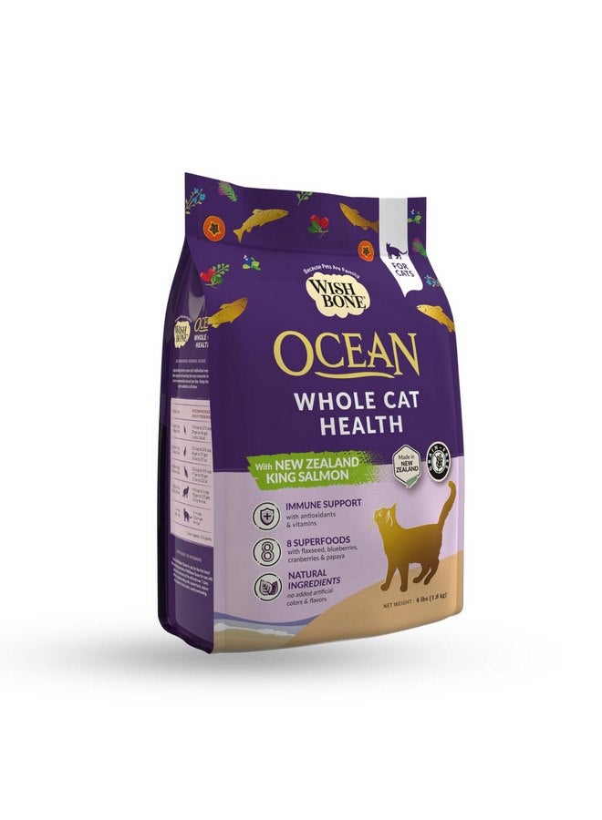 Wishbone Ocean New Zealand King Salmon, Gluten Free, Premium Salmon Recipe Cat Food for Overall Pet Health - 4 lb - Image 1