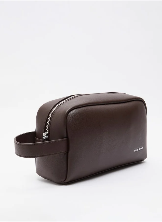 DUCHINI Men's Solid Pouch with Zip Closure and Wrist Loop