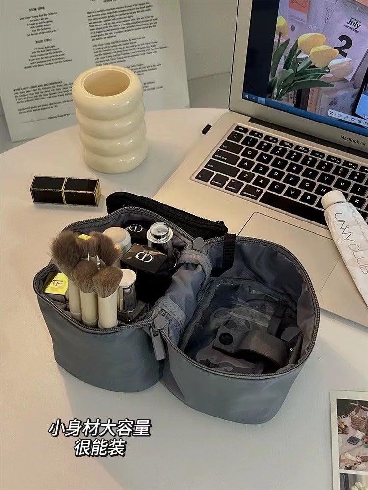 Portable Travel Storage Wash Handbag Essential Oil Cosmetic Bag Women Ins Wind Cylinder Cosmetic Storage Bag - Image 4