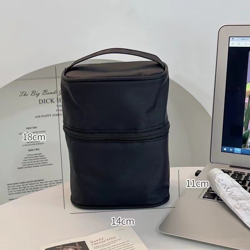 Portable Travel Storage Wash Handbag Essential Oil Cosmetic Bag Women Ins Wind Cylinder Cosmetic Storage Bag - Image 1