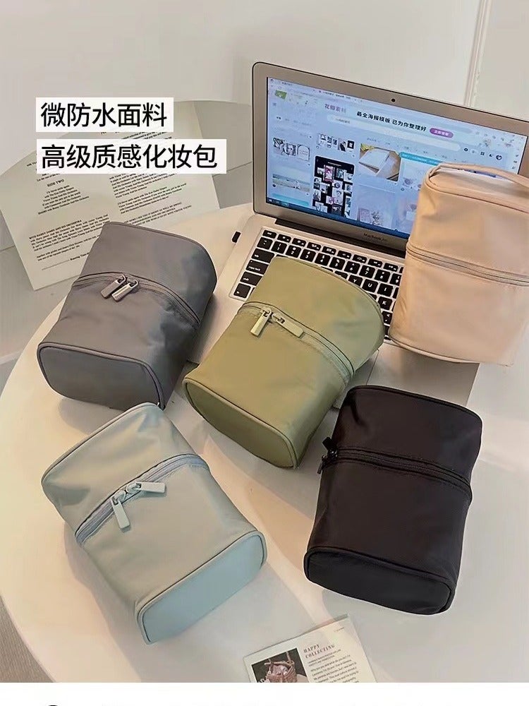 Portable Travel Storage Wash Handbag Essential Oil Cosmetic Bag Women Ins Wind Cylinder Cosmetic Storage Bag - Image 2