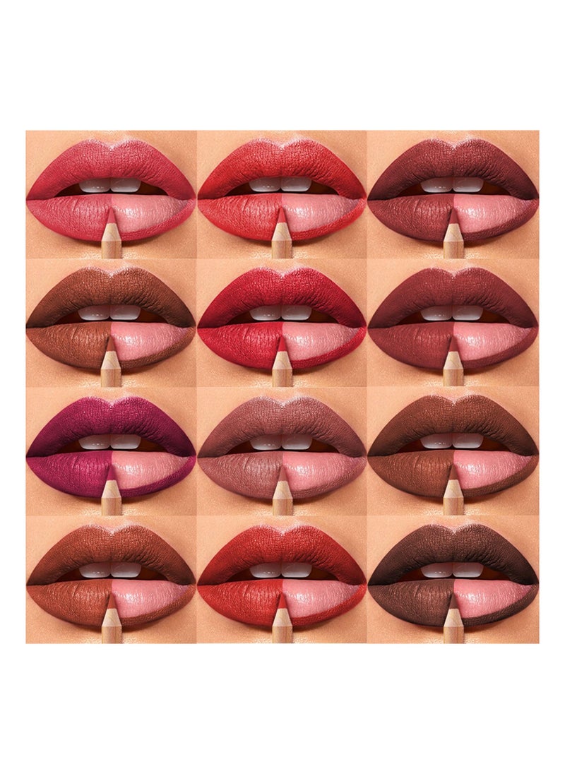 مجموعة أقلام تحديد الشفاه غير اللامعة بـ 12 لون - Image 2